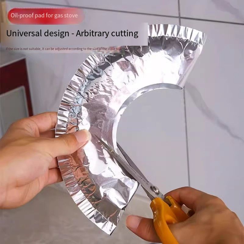 10 pcs Gas stove anti-oil pad, gas stove tin foil tray, stove countertop dirt-proof pad sticker, stove protection cover, liquefied gas kitchen