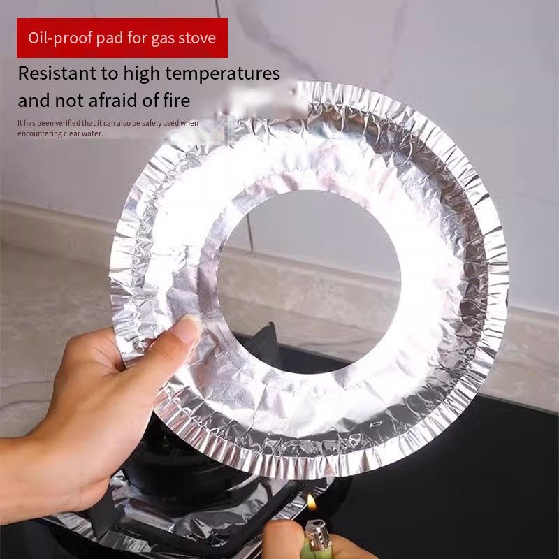 10 pcs Gas stove anti-oil pad, gas stove tin foil tray, stove countertop dirt-proof pad sticker, stove protection cover, liquefied gas kitchen