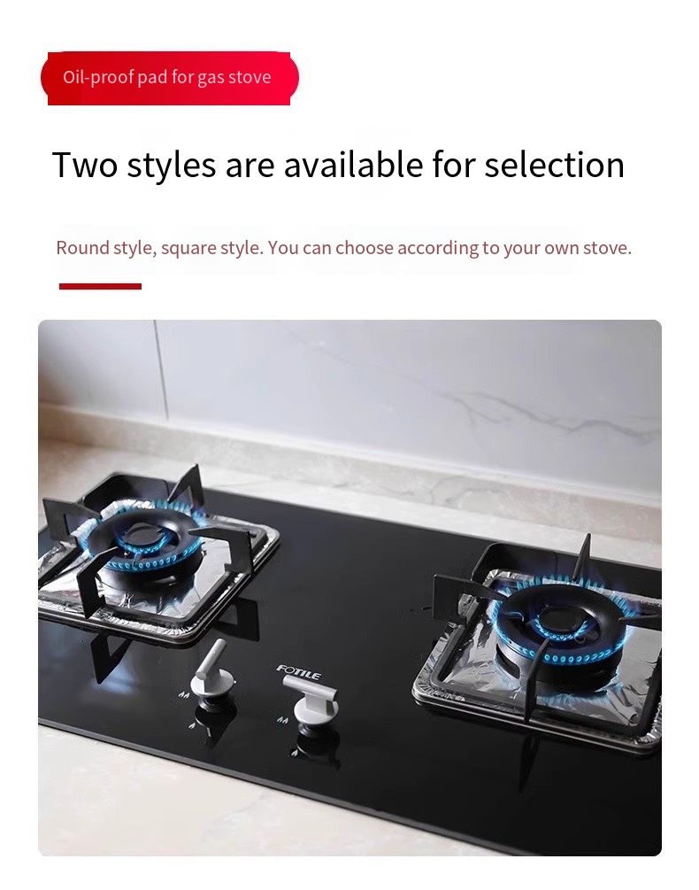10 pcs Gas stove anti-oil pad, gas stove tin foil tray, stove countertop dirt-proof pad sticker, stove protection cover, liquefied gas kitchen