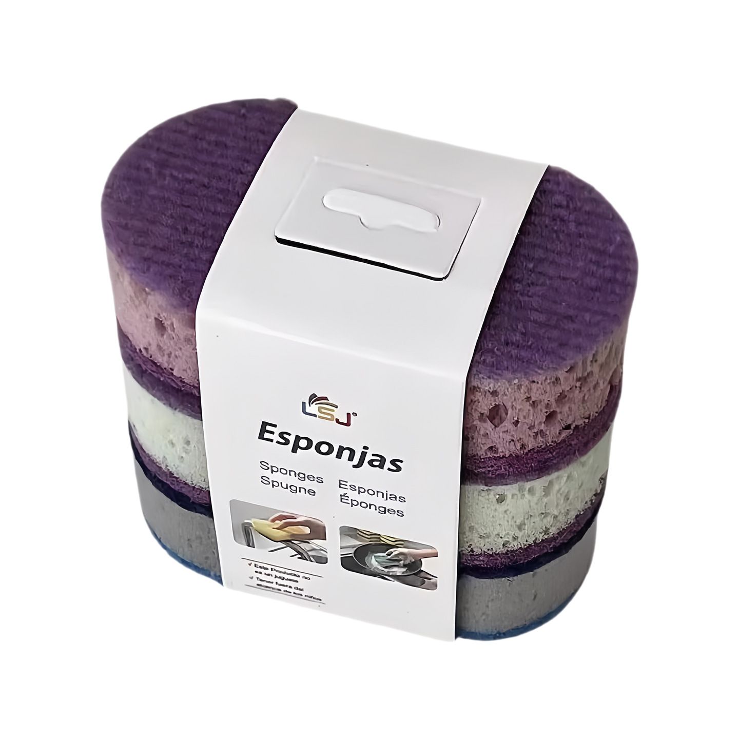 3 pcs thick and high-density colored dishwashing sponge, brush for kitchen pots, double-sided kitchen dish scrubber, all-purpose cleaning cloth