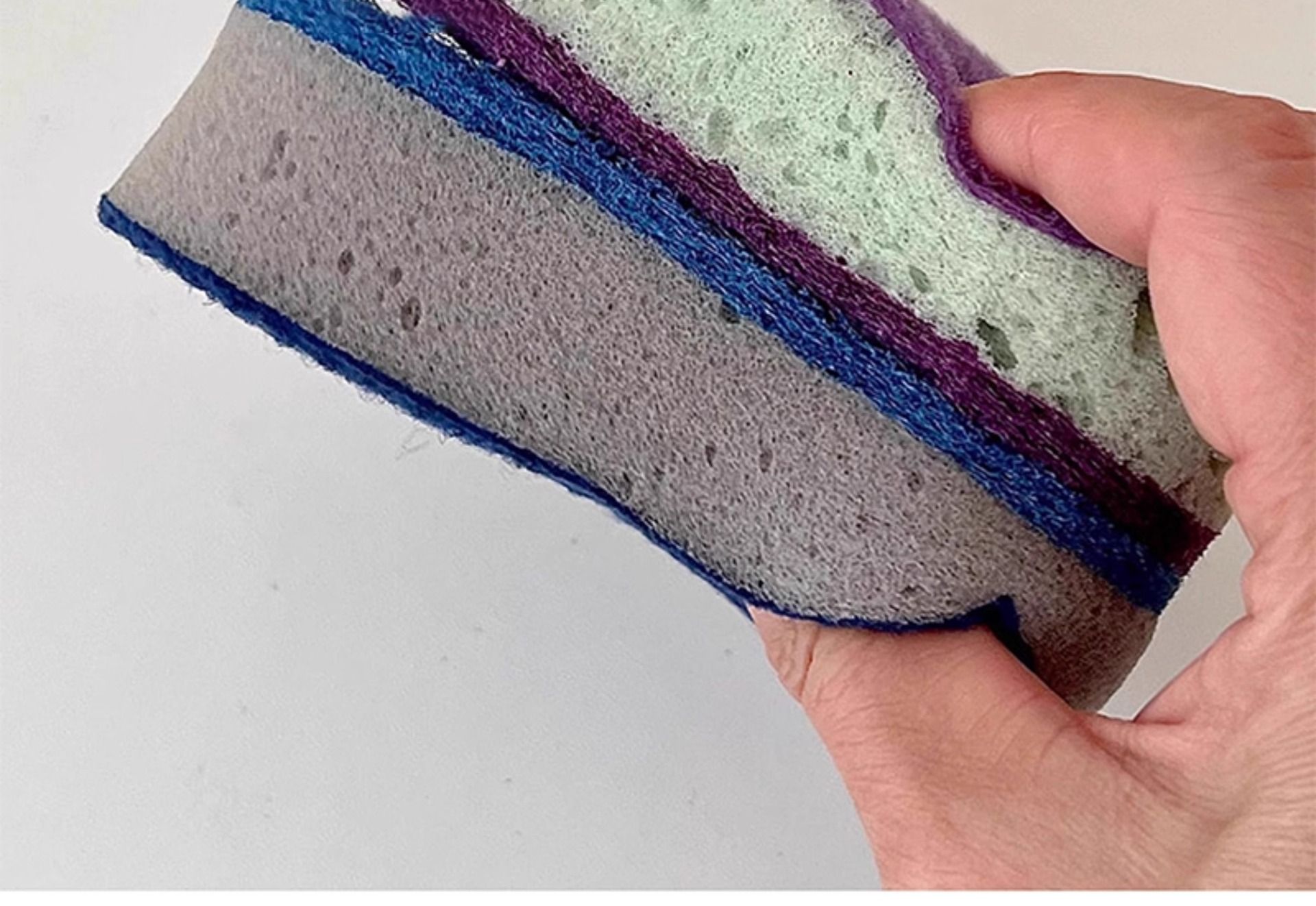 3 pcs thick and high-density colored dishwashing sponge, brush for kitchen pots, double-sided kitchen dish scrubber, all-purpose cleaning cloth