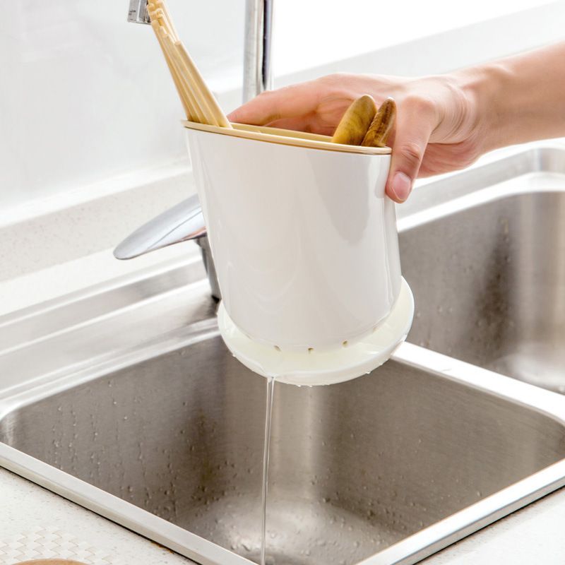 Chopstick holder storage box - plastic for draining water, home use - spoon storage rack - bamboo cage - multi-functional kitchen utensil storage and placement