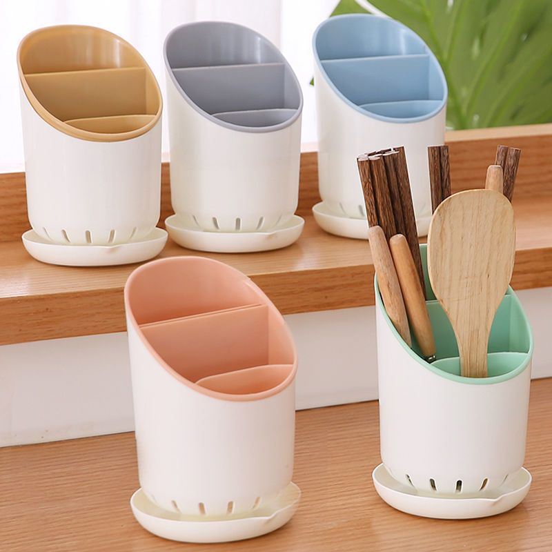 Chopstick holder storage box - plastic for draining water, home use - spoon storage rack - bamboo cage - multi-functional kitchen utensil storage and placement