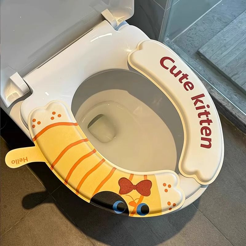 3 pairs all-season universal toilet seat cover for household use. Waterproof, cute, adhesive toilet seat cover. Toilet seat cushion. Toilet seat pad
