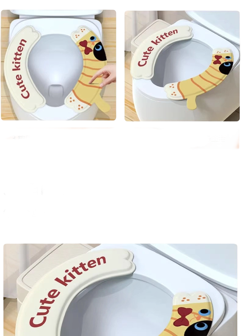 3 pairs all-season universal toilet seat cover for household use. Waterproof, cute, adhesive toilet seat cover. Toilet seat cushion. Toilet seat pad