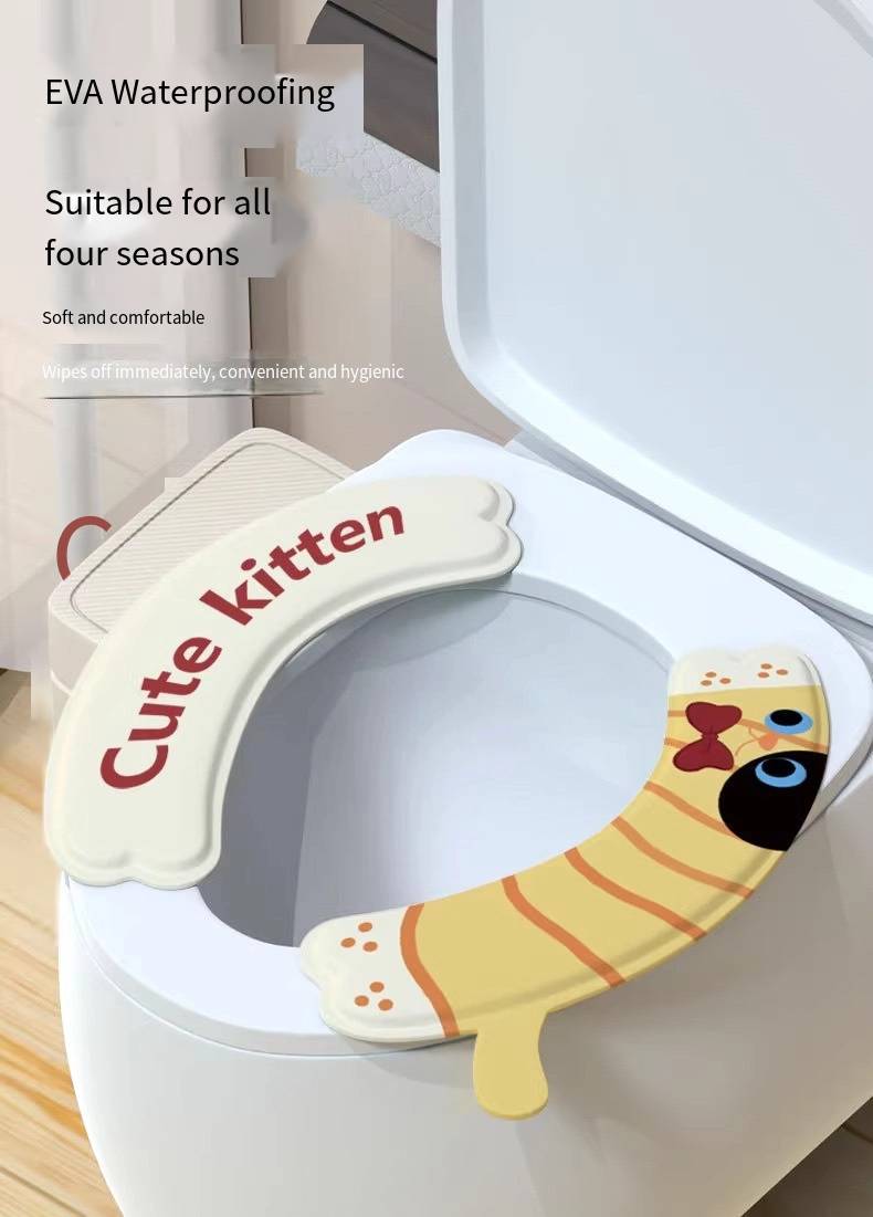 3 pairs all-season universal toilet seat cover for household use. Waterproof, cute, adhesive toilet seat cover. Toilet seat cushion. Toilet seat pad