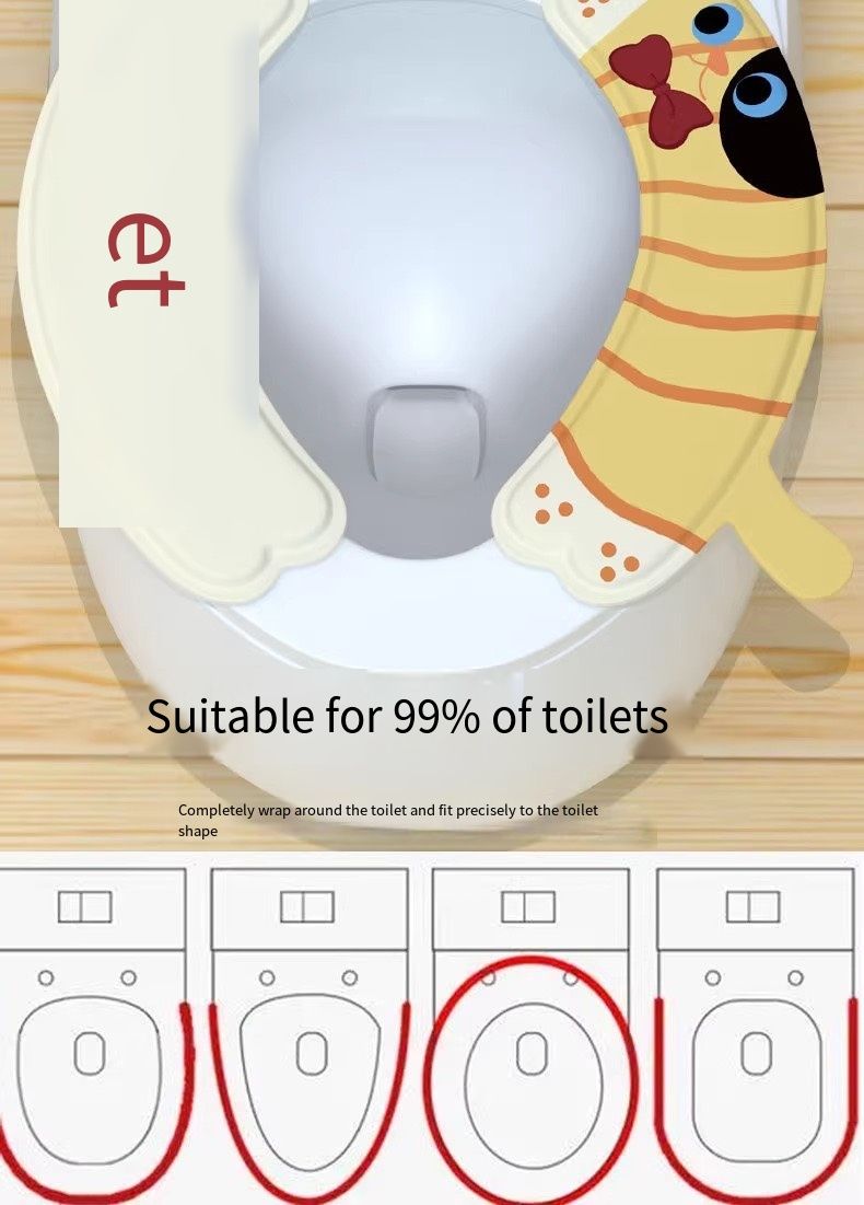 3 pairs all-season universal toilet seat cover for household use. Waterproof, cute, adhesive toilet seat cover. Toilet seat cushion. Toilet seat pad