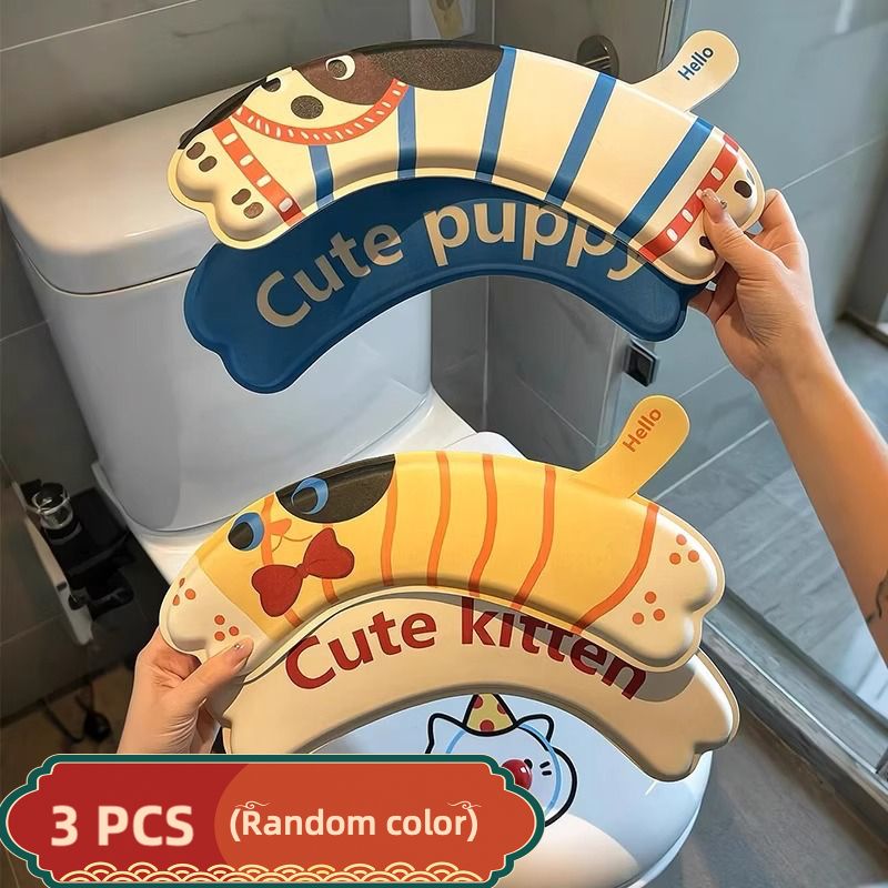 3 pairs all-season universal toilet seat cover for household use. Waterproof, cute, adhesive toilet seat cover. Toilet seat cushion. Toilet seat pad