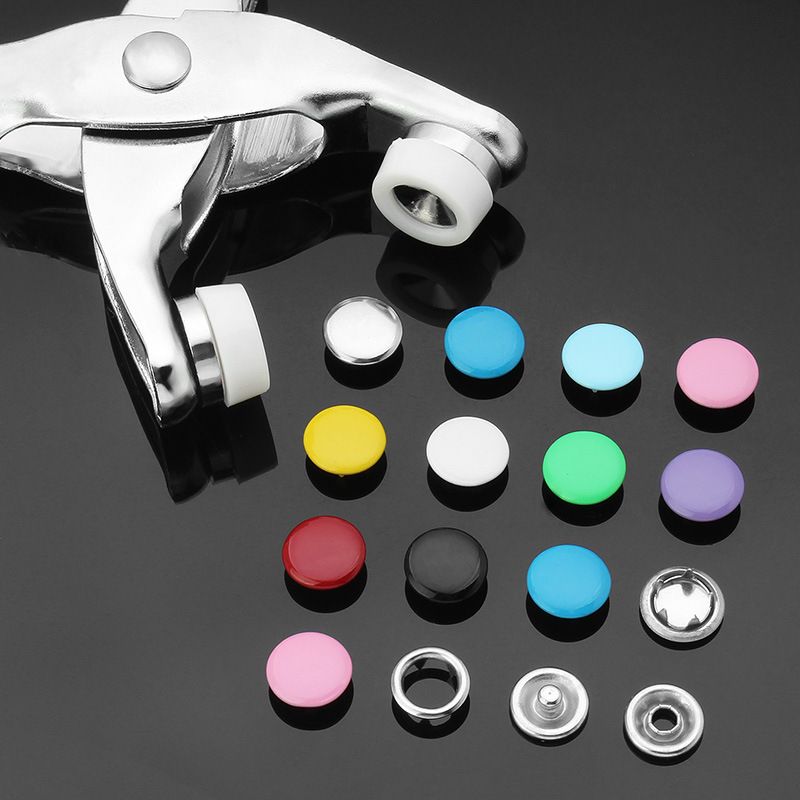 Solid five-finger buckle set - concealed fastener without sewing - nail installation tool - colorful metal - baby - infant - invisible twin buckle