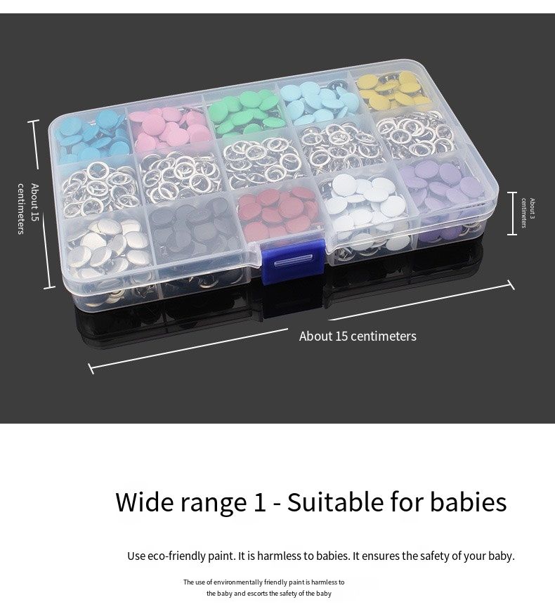 Solid five-finger buckle set - concealed fastener without sewing - nail installation tool - colorful metal - baby - infant - invisible twin buckle