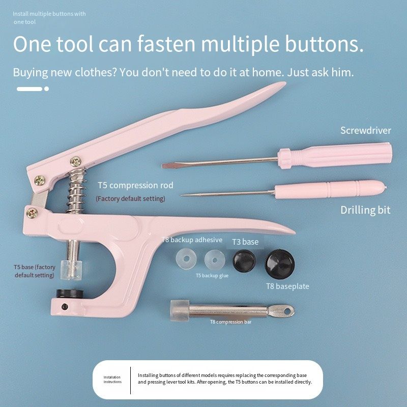 Self-stitching hidden button plastic mother-and-son buttons baby clothes four-piece button fastening kit self-stitching folder snap buttons
