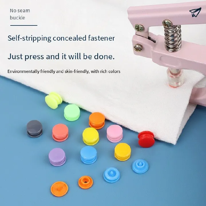 Self-stitching hidden button plastic mother-and-son buttons baby clothes four-piece button fastening kit self-stitching folder snap buttons