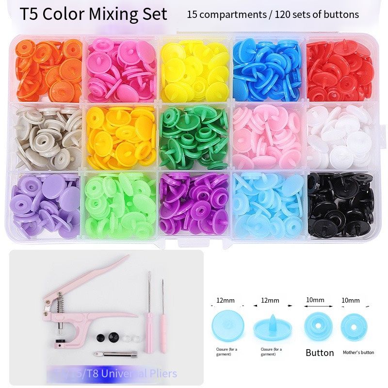 Self-stitching hidden button plastic mother-and-son buttons baby clothes four-piece button fastening kit self-stitching folder snap buttons