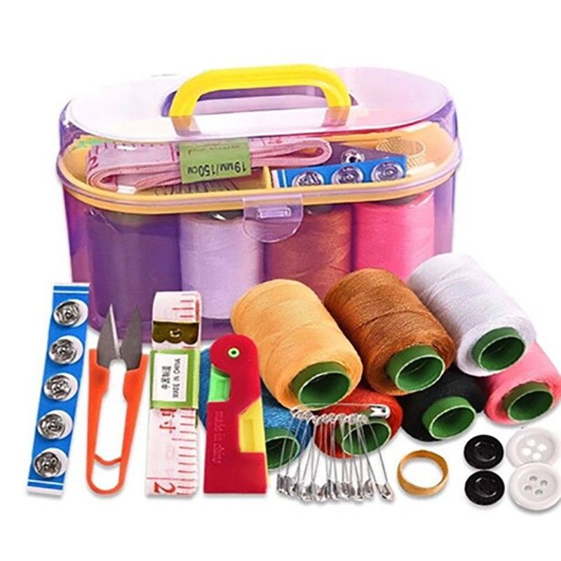 10-piece large-sized sewing kit - versatile household portable all-in-one sewing bag - sewing needles - treasure chest for sewing tools