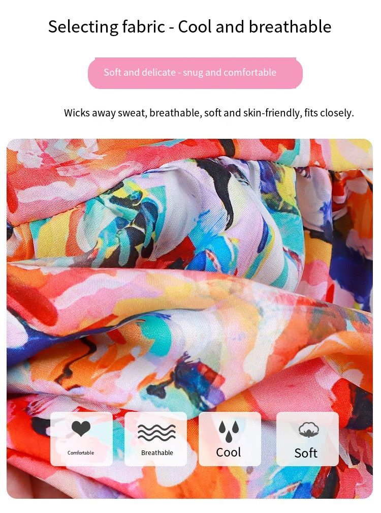 Girls' summer cotton dress for children, new style, large size, princess-style top and skirt, Korean version, girls' dress, children's clothing, floral pattern