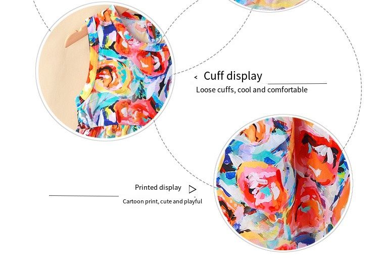 Girls' summer cotton dress for children, new style, large size, princess-style top and skirt, Korean version, girls' dress, children's clothing, floral pattern