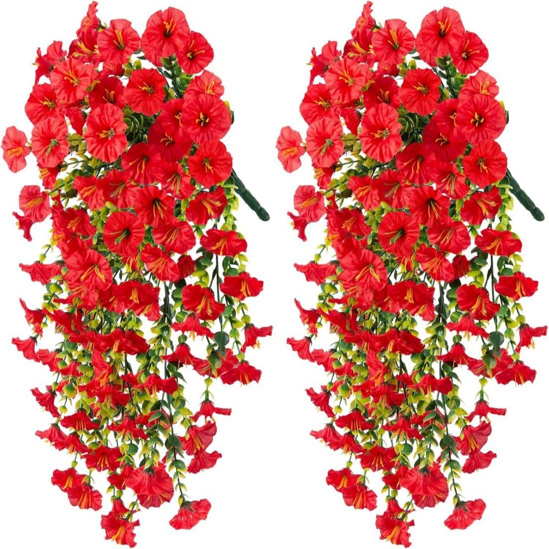 2 pcs simulated eucalyptus vine branches, simulated flower art eucalyptus trumpet flower, wall hanging for home and outdoor decoration, vine flower