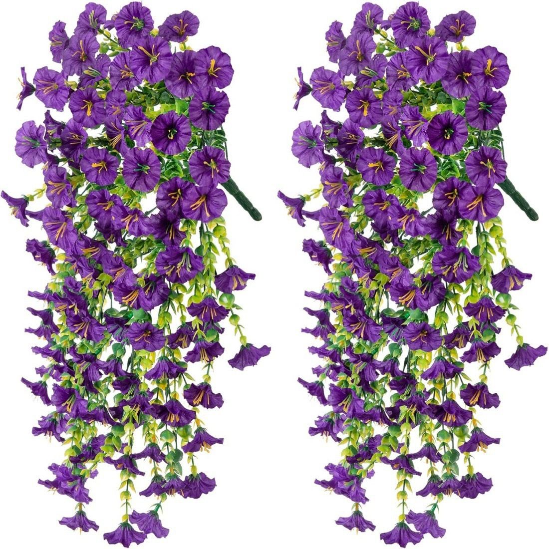 2 pcs simulated eucalyptus vine branches, simulated flower art eucalyptus trumpet flower, wall hanging for home and outdoor decoration, vine flower