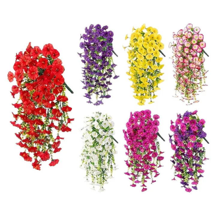 2 pcs simulated eucalyptus vine branches, simulated flower art eucalyptus trumpet flower, wall hanging for home and outdoor decoration, vine flower