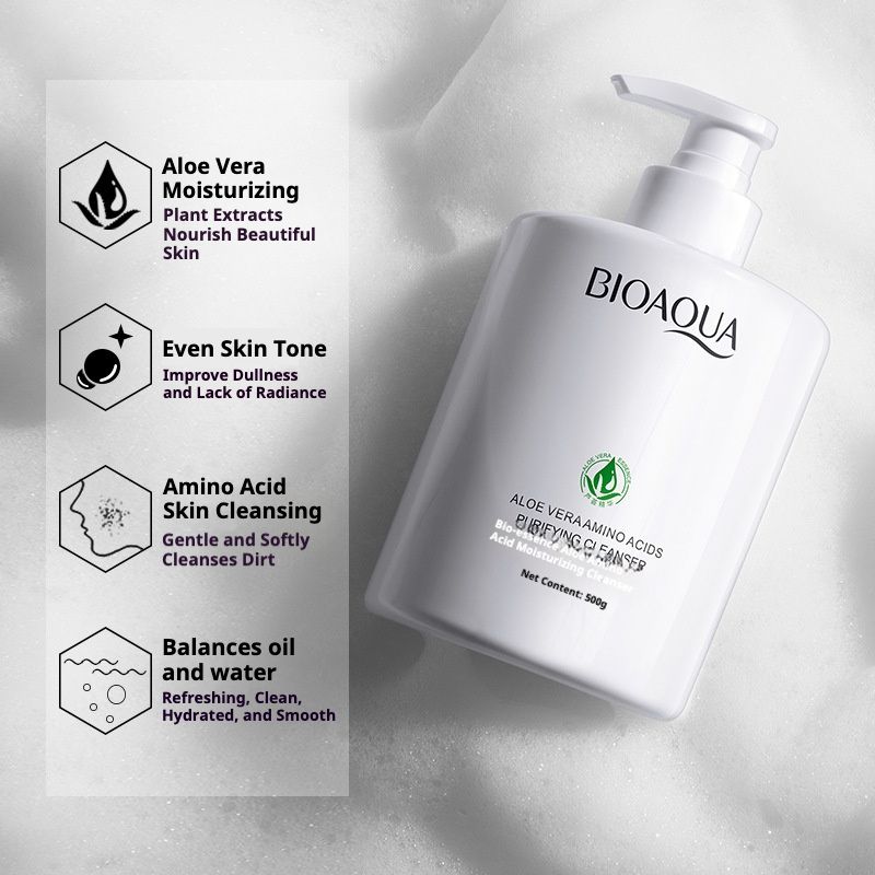 Boquan Yaluo Amino Acid Foaming Facial Cleanser - A refreshing facial cleanser for men and women, suitable for all skin types. Skin care product.