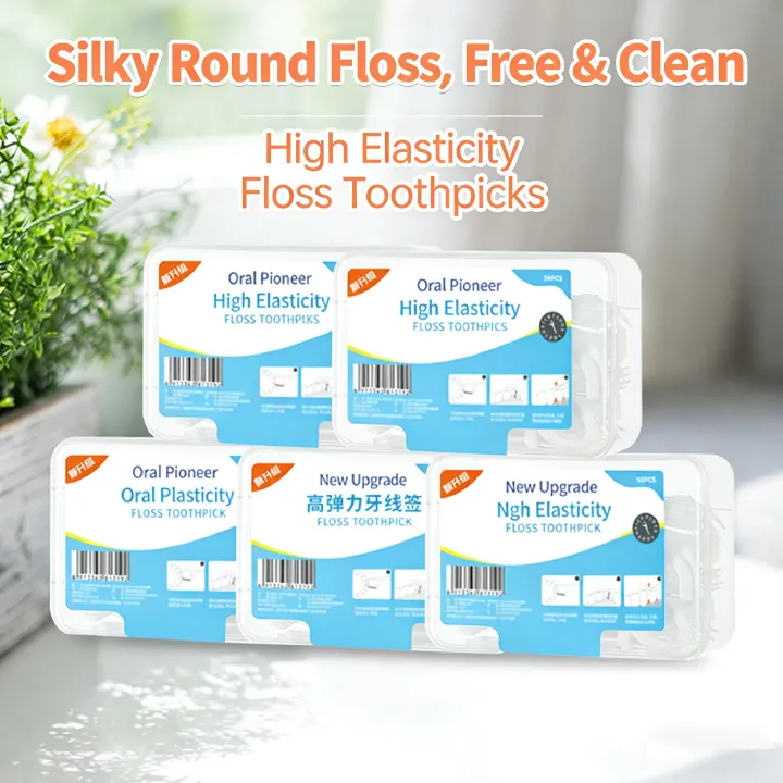 5 boxes Plastic toothpicks, household dental floss sticks, disposable boxed dental floss, loose toothpick floss