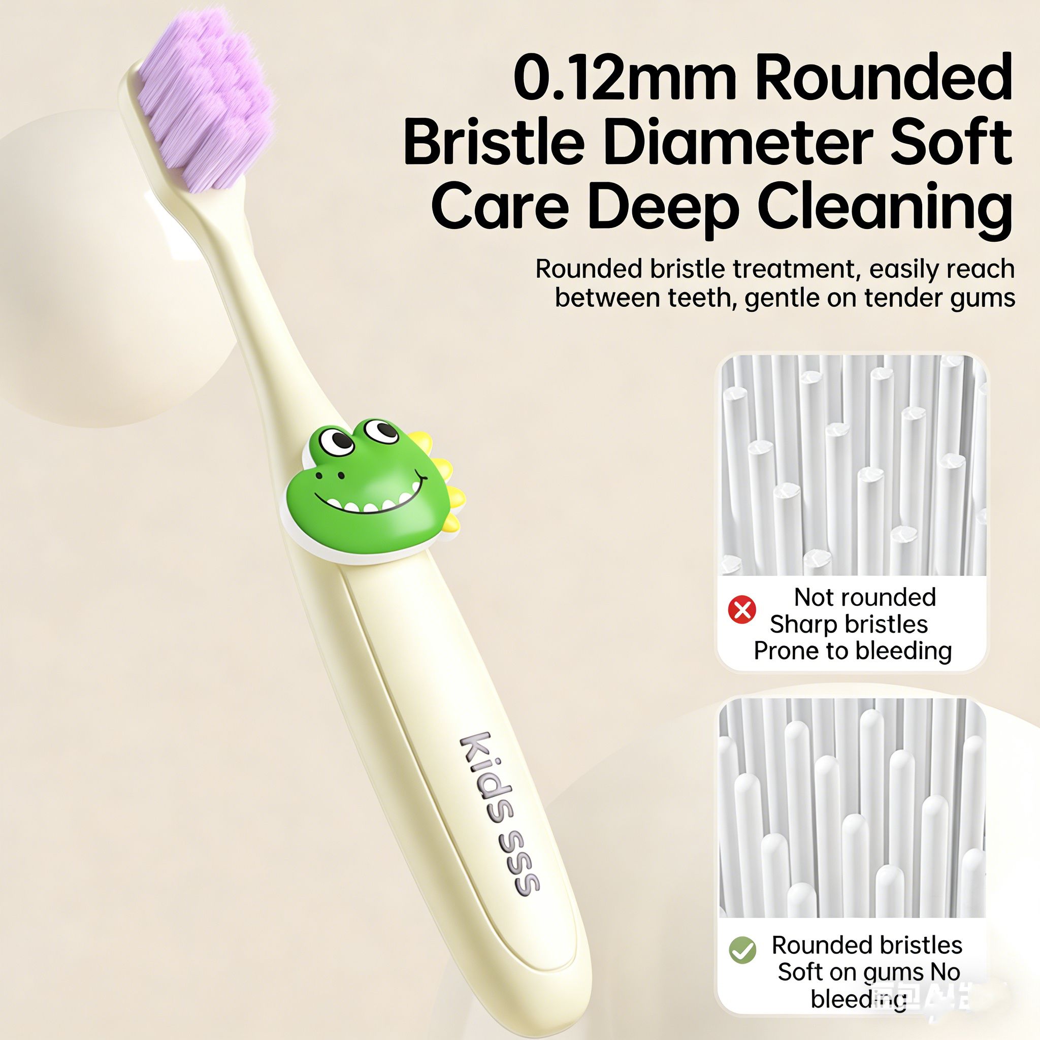 VRC Ultra-Soft and Dense Soft-Bristled Children's Toothbrush for Ages 3-6, Cute and Endearing Animal Toothbrush for Babies