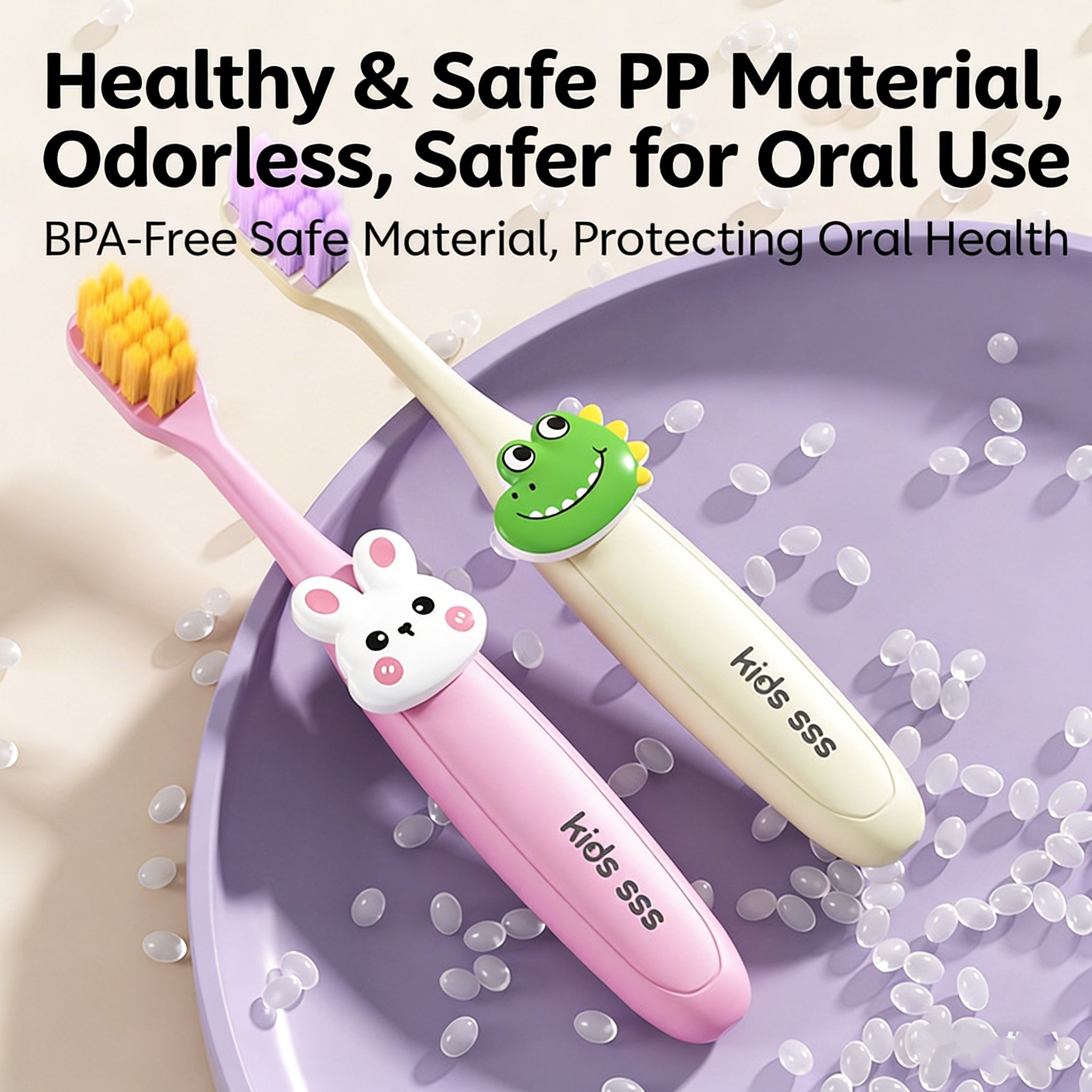 VRC Ultra-Soft and Dense Soft-Bristled Children's Toothbrush for Ages 3-6, Cute and Endearing Animal Toothbrush for Babies