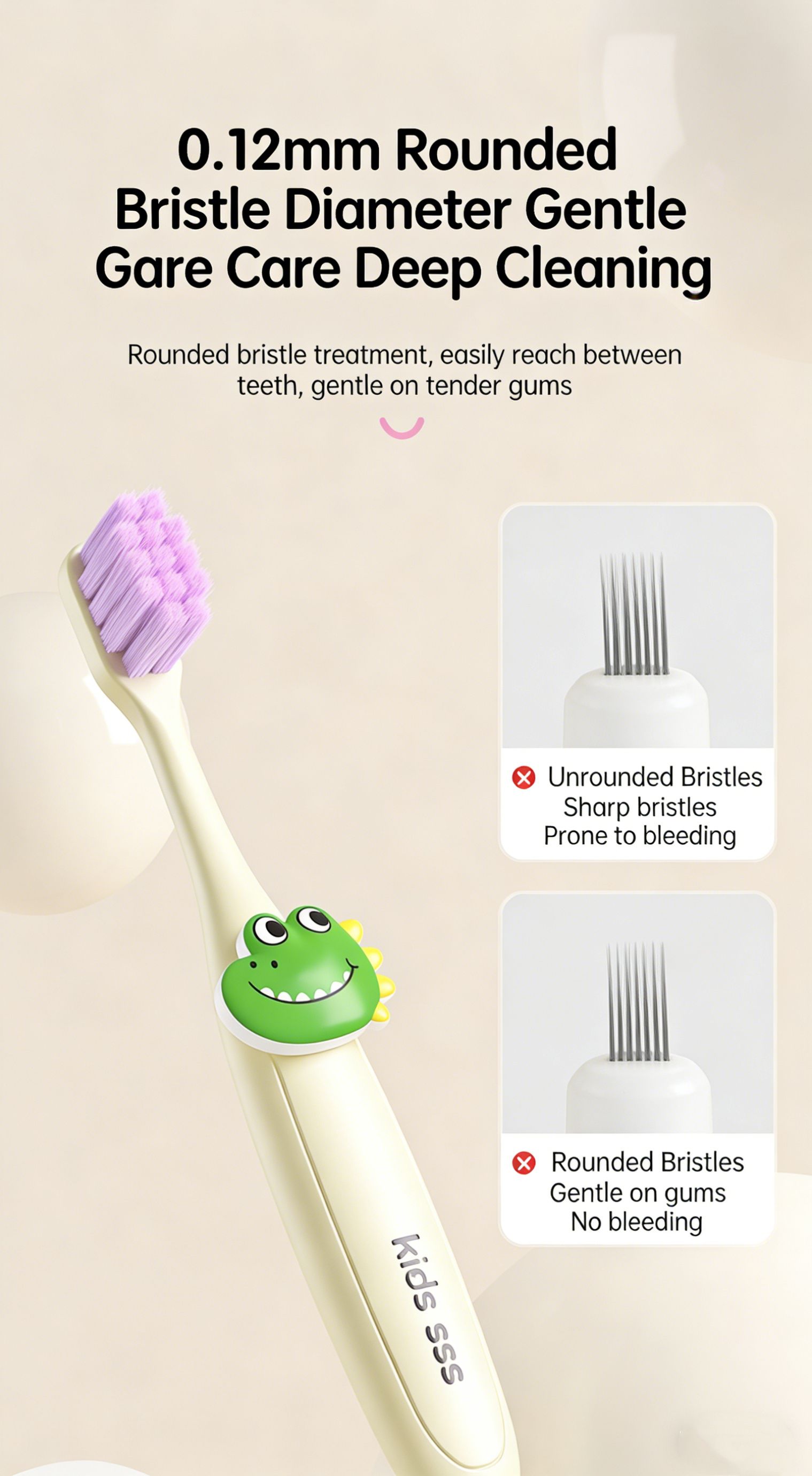 VRC Ultra-Soft and Dense Soft-Bristled Children's Toothbrush for Ages 3-6, Cute and Endearing Animal Toothbrush for Babies