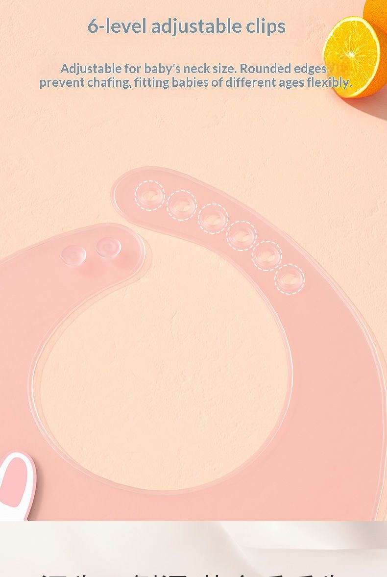 Baby meal cover made of silicone, three-dimensional food bib for infants, baby supplementary food bib, hand towel for mouth, food grade, washable without water