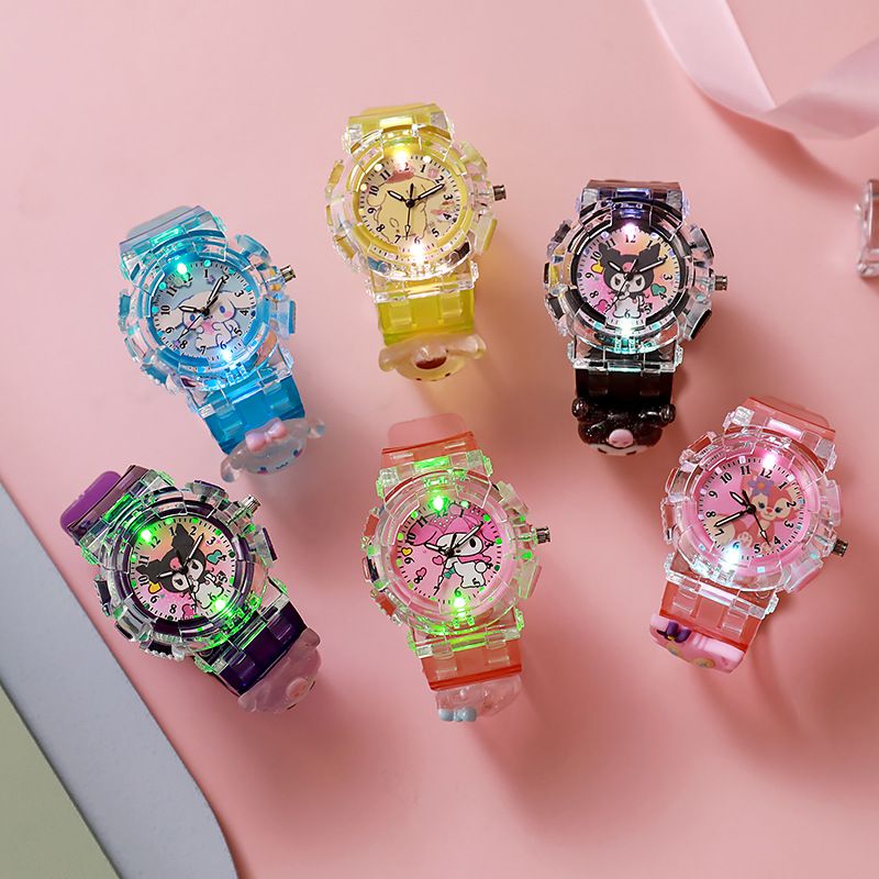 Children's smartwatch - Cartoon-colored Kokomi luminous electronic watch - Girls' model - Junior high and high school digital pointer quartz watch