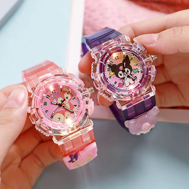 Children's smartwatch - Cartoon-colored Kokomi luminous electronic watch - Girls' model - Junior high and high school digital pointer quartz watch