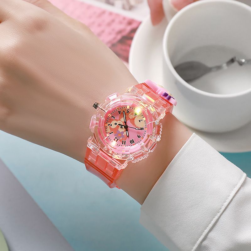 Children's smartwatch - Cartoon-colored Kokomi luminous electronic watch - Girls' model - Junior high and high school digital pointer quartz watch