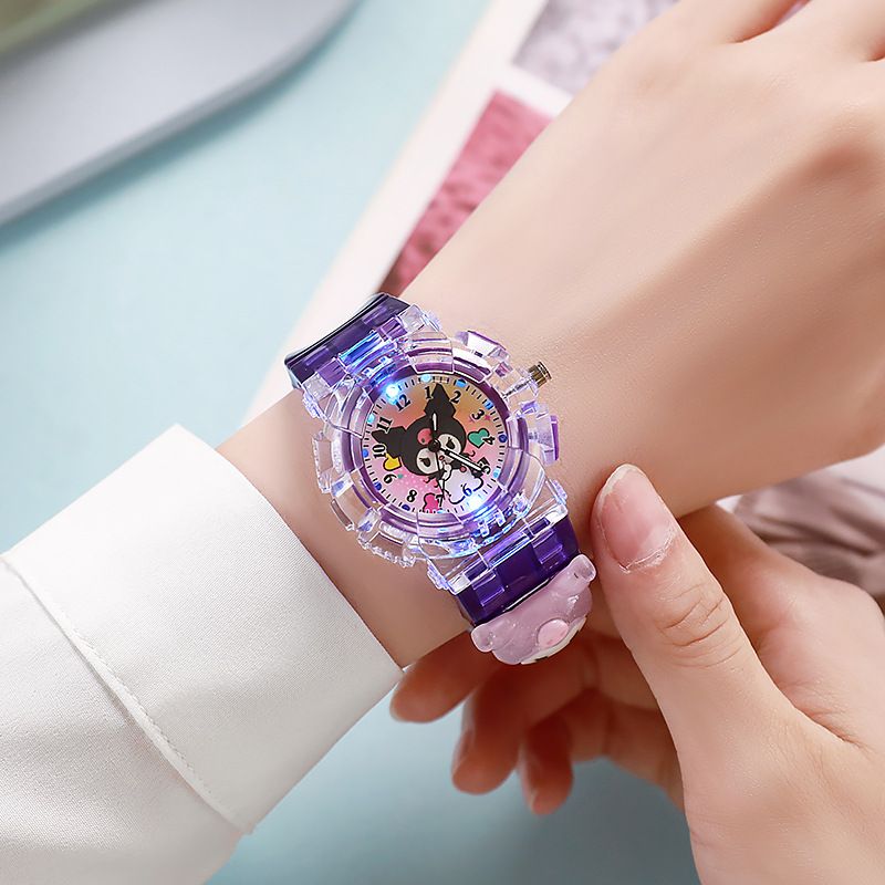 Children's smartwatch - Cartoon-colored Kokomi luminous electronic watch - Girls' model - Junior high and high school digital pointer quartz watch