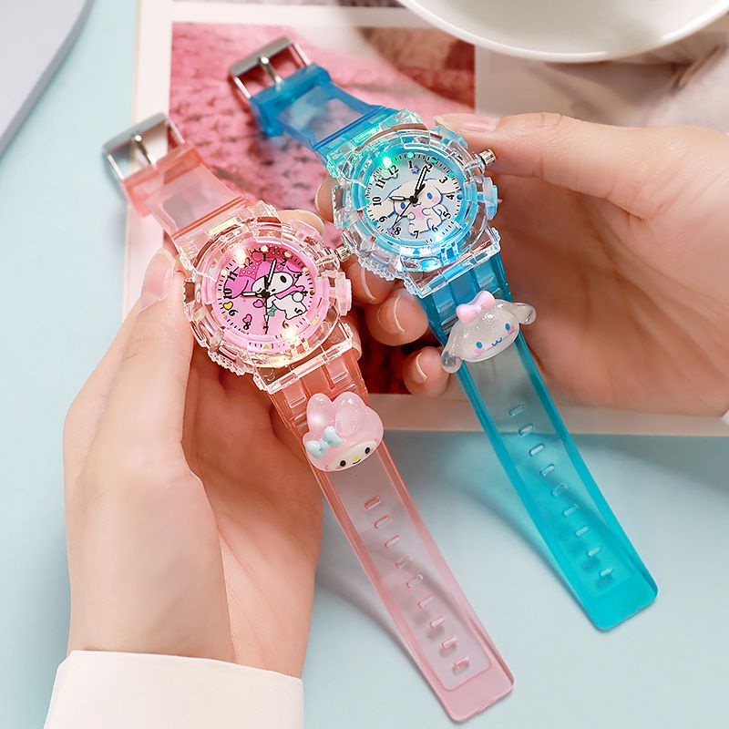 Children's smartwatch - Cartoon-colored Kokomi luminous electronic watch - Girls' model - Junior high and high school digital pointer quartz watch