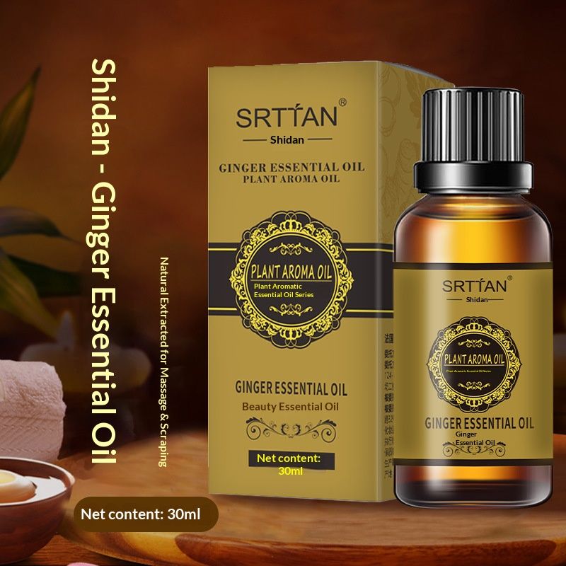 Shidan Beauty Salon Massage Essential Oil 30ml Body Scraping for Unblocking Meridians with Plant Sandalwood, Rose, Mugwort and Ginger