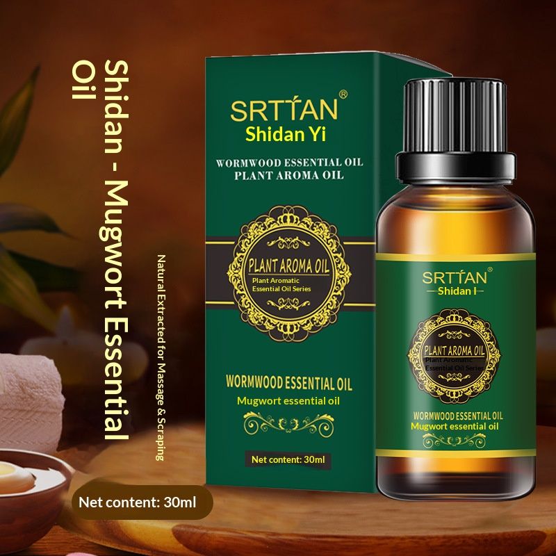 Shidan Beauty Salon Massage Essential Oil 30ml Body Scraping for Unblocking Meridians with Plant Sandalwood, Rose, Mugwort and Ginger