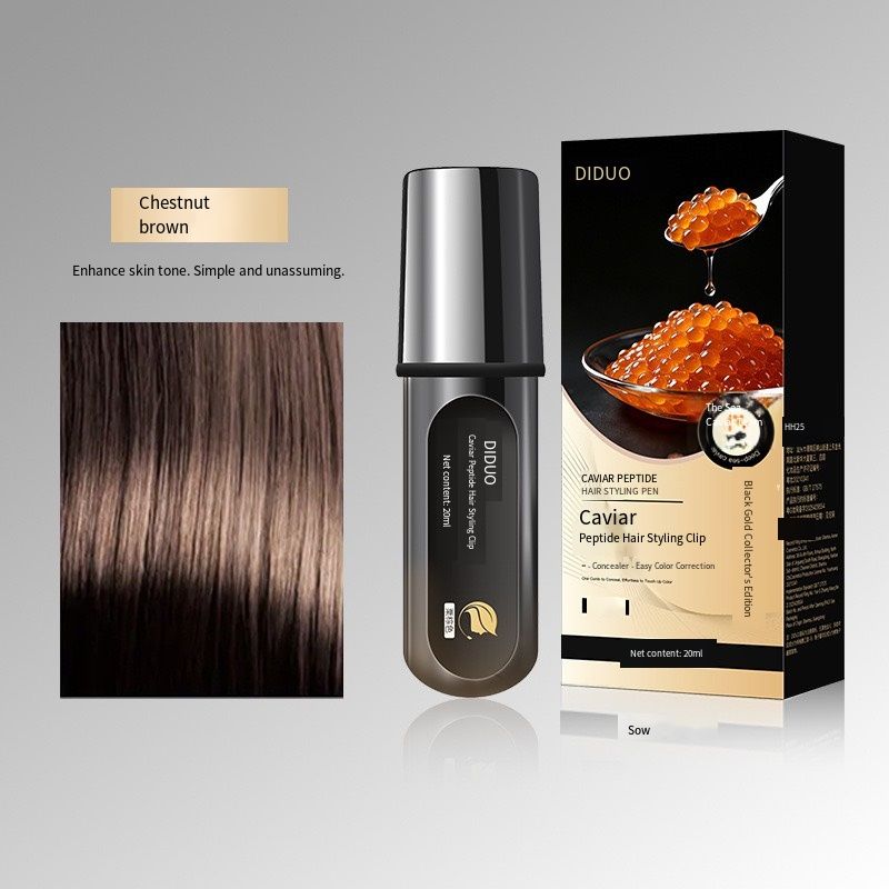DIDUO Fish Sperm Oil Peptide Hair Coloring Brush - One-time Color Correction Hair Dyeing Comb - Natural Plant-Based Solution for Concealing Gray Hair - Safe for Hair