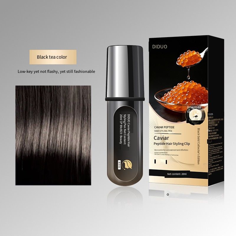 DIDUO Fish Sperm Oil Peptide Hair Coloring Brush - One-time Color Correction Hair Dyeing Comb - Natural Plant-Based Solution for Concealing Gray Hair - Safe for Hair