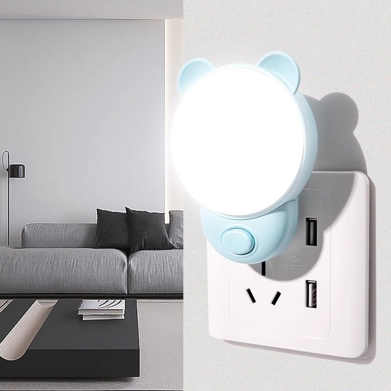 Night light for bedroom, sleep light, children's soft light for eye protection, bedside lamp for sleep, plug-in energy-saving lamp, baby feeding bed lamp
