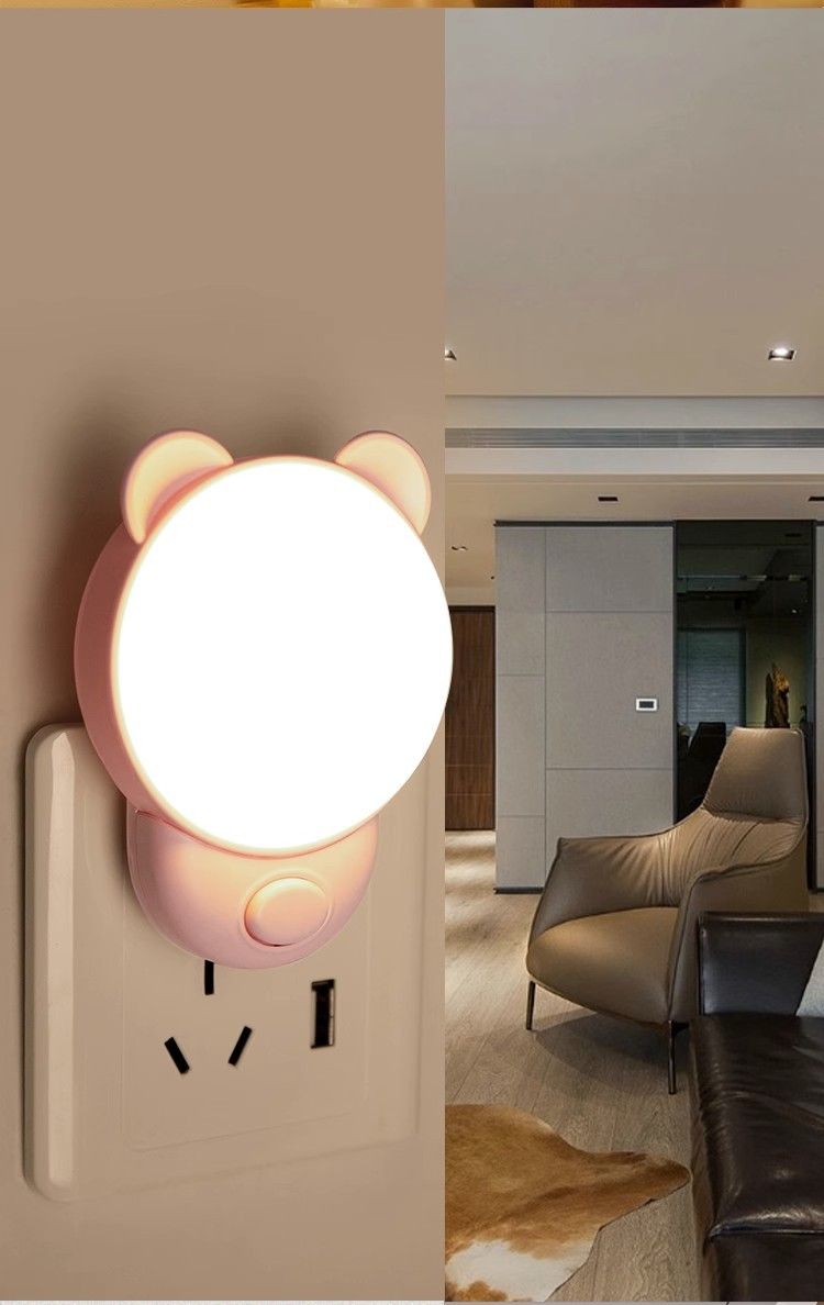 Night light for bedroom, sleep light, children's soft light for eye protection, bedside lamp for sleep, plug-in energy-saving lamp, baby feeding bed lamp