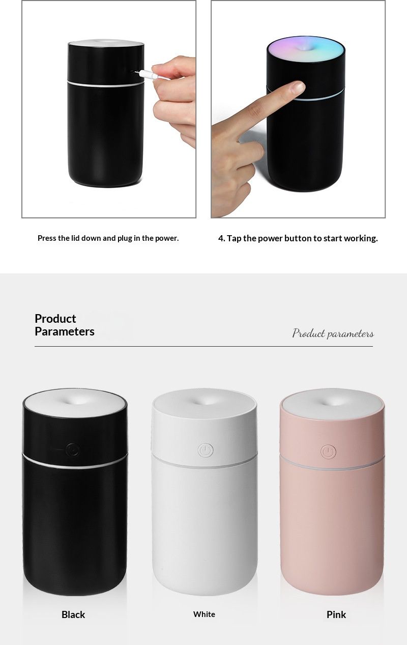 New USB charging wireless colorful humidifier for car - mini air atomizer humidifier