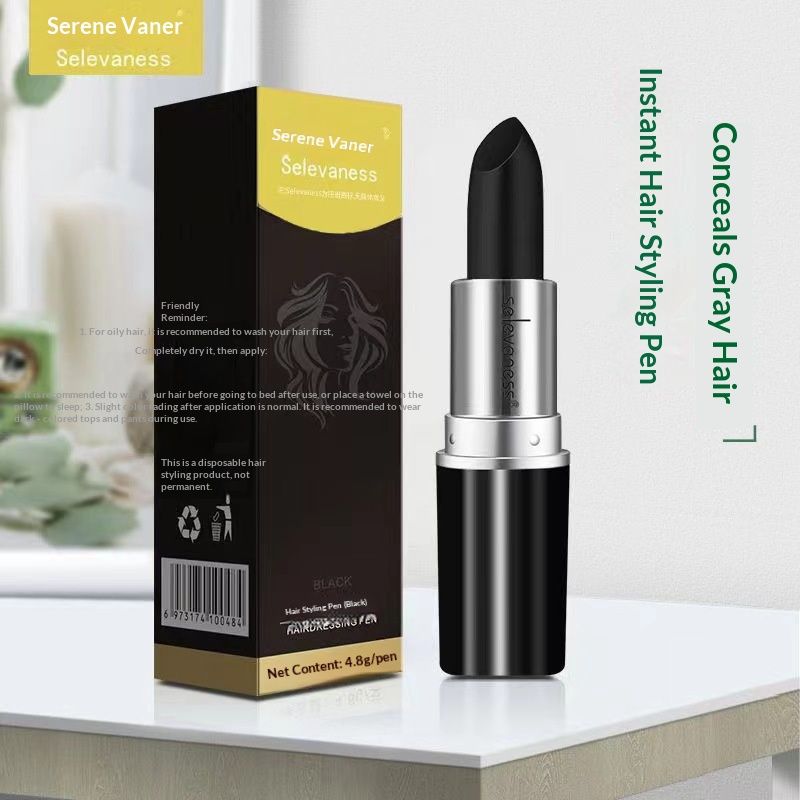 Korean hair dyeing stick - disposable hair dyeing pen - women's all-natural plant-based product for covering white hair and enhancing color - hair dyeing cream