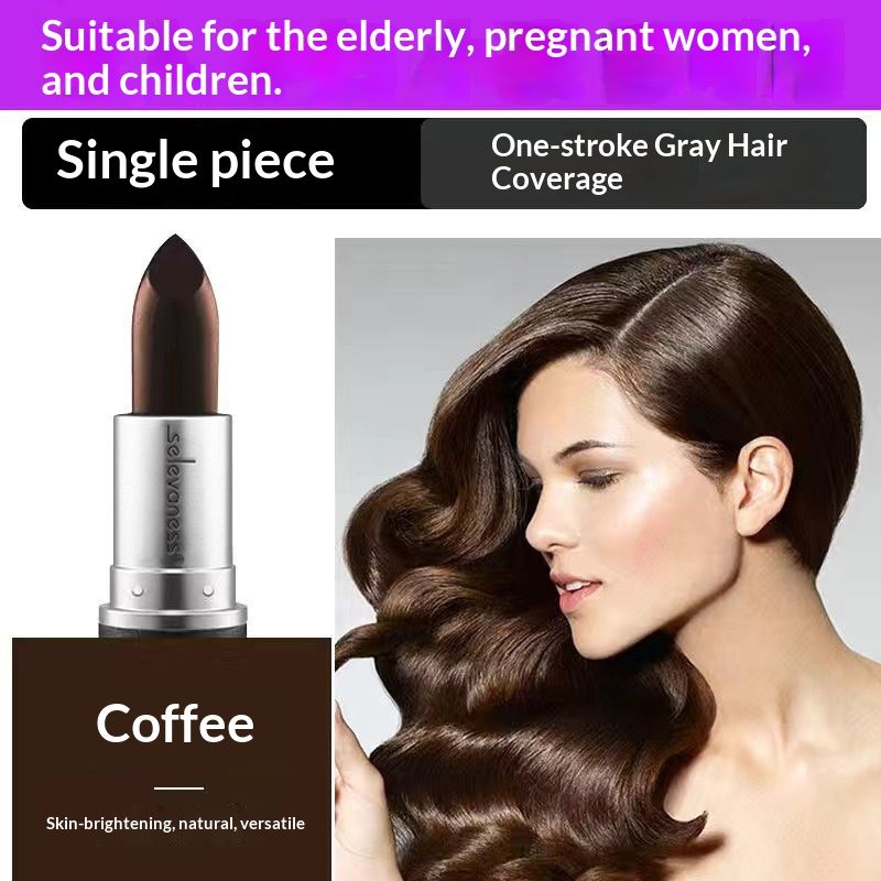 Korean hair dyeing stick - disposable hair dyeing pen - women's all-natural plant-based product for covering white hair and enhancing color - hair dyeing cream