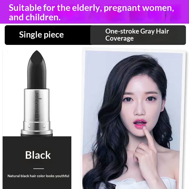 Korean hair dyeing stick - disposable hair dyeing pen - women's all-natural plant-based product for covering white hair and enhancing color - hair dyeing cream
