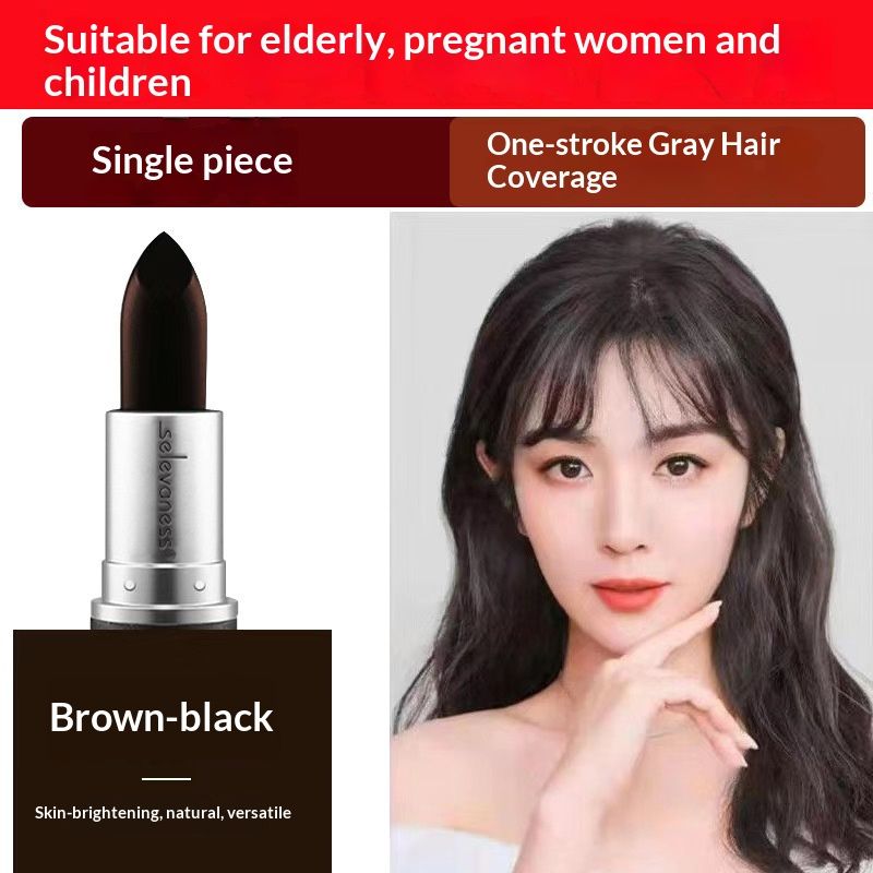 Korean hair dyeing stick - disposable hair dyeing pen - women's all-natural plant-based product for covering white hair and enhancing color - hair dyeing cream