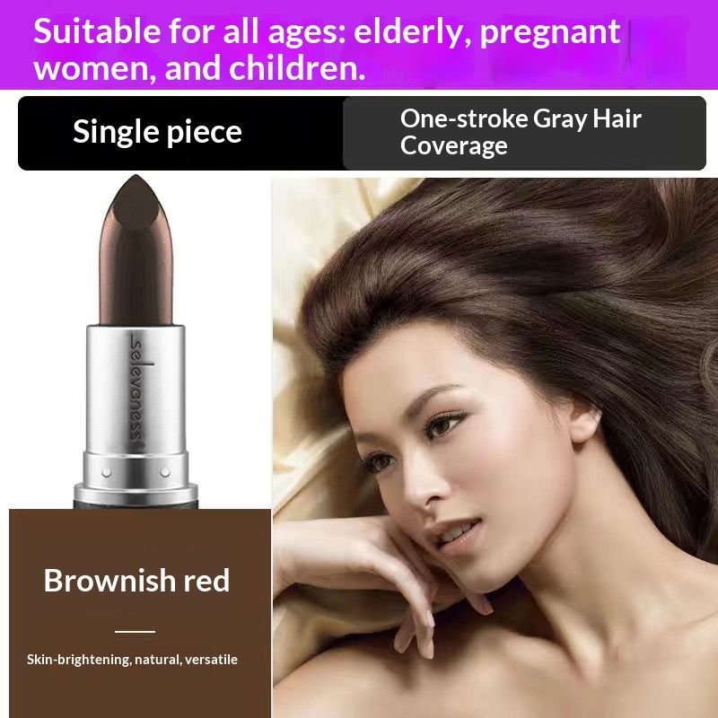 Korean hair dyeing stick - disposable hair dyeing pen - women's all-natural plant-based product for covering white hair and enhancing color - hair dyeing cream