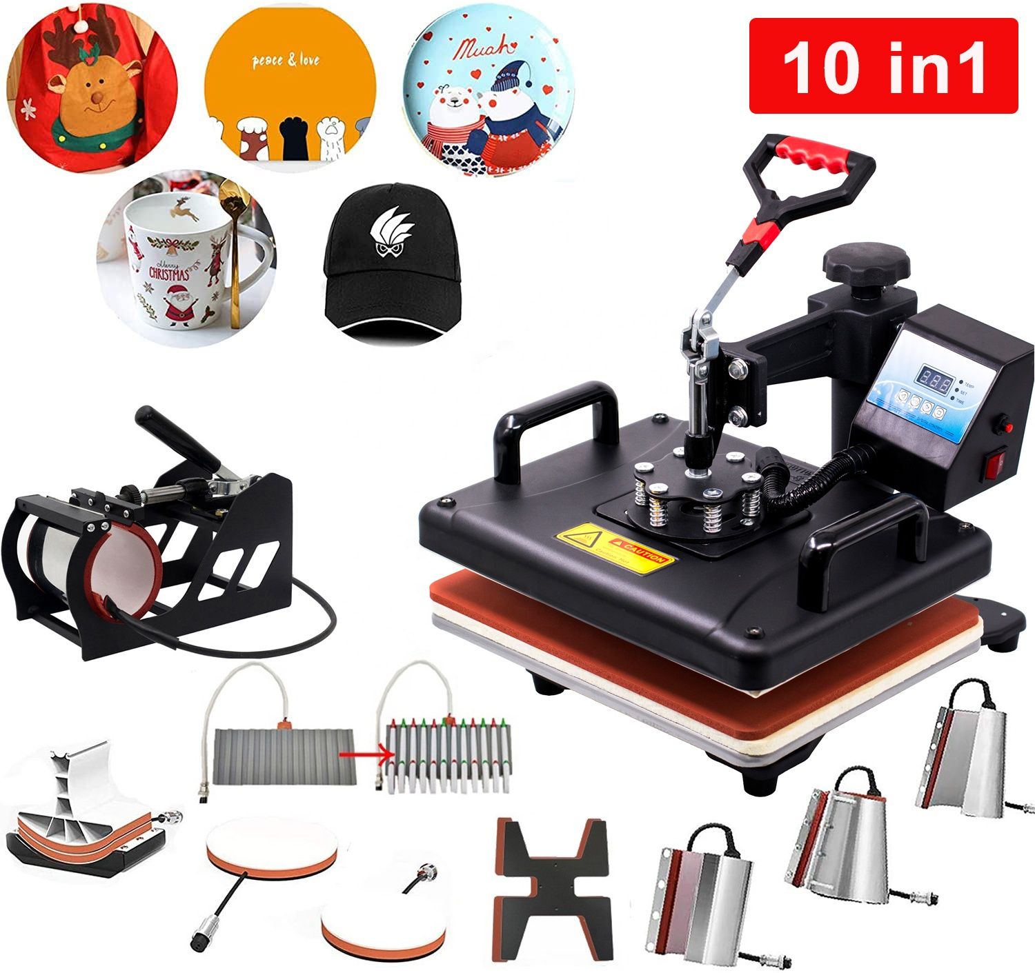 29*38cm 10-in-1 Multifunctional Sublimation Heat Transfer Machine T-shirt Printing Machine