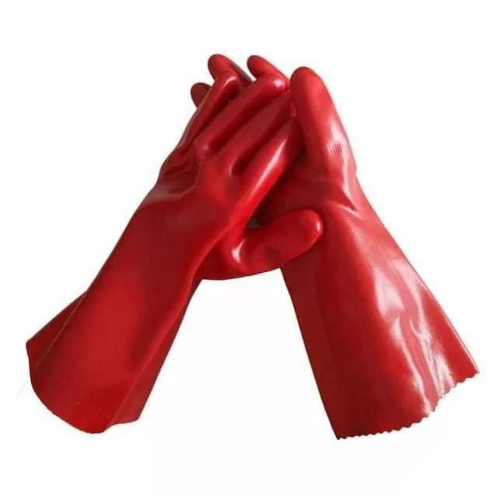 Industrial Rubber Gloves - Red.