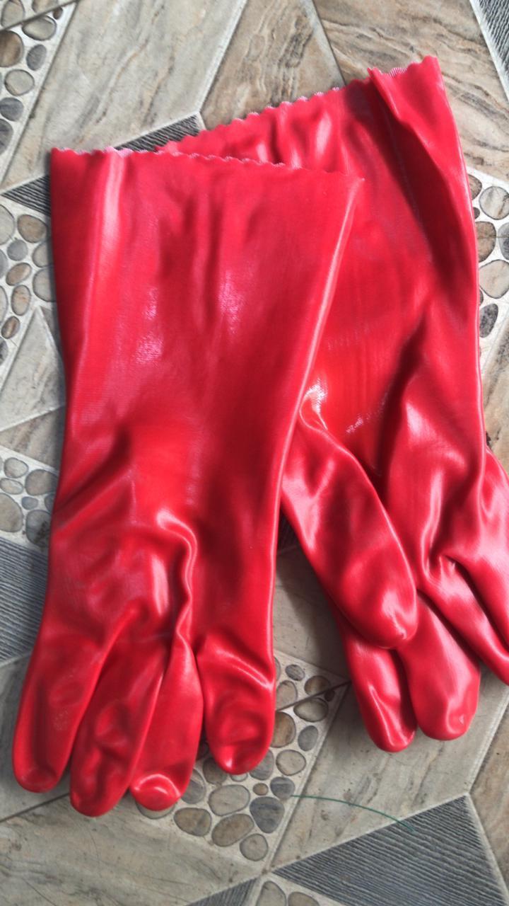 Industrial Rubber Gloves - Red.