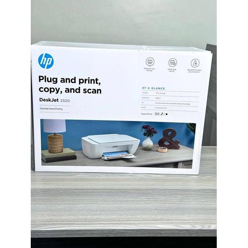 (FREE A4 REAM PAPER & FREE PRINTER CABLE)HP DeskJet 2320 All-in-One Printer, Print, Copy & Scan. HP DeskJet 2320 All-in-One Printer, Print, Copy, Scan, USB Interface, White